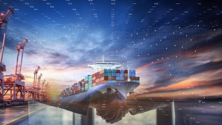 Processus logistiques efficaces dans les entrepôts automatisés alimentés par l'IA, modernisation des entrepôts et de la logistique grâce à la technologie 6G et l'IA.