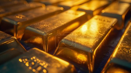Vestige d'extension en or scintillant accumulé et stratifié. Investissement en or, image de l'or.