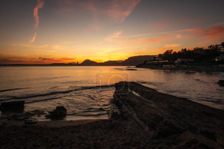 Photo for Sunset on Almadraba Beach in Alicante. Spain. - Royalty Free Image