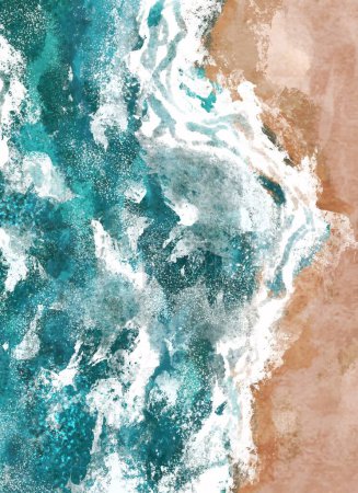 Foto de Boho Sea Beach with Waves Print.. Abstract Background. Terracotta Poster. Abstract Arrangements. Landscapes, sea, ocean. Posters. Modern print set Wall art - Imagen libre de derechos