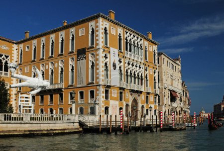Photo for Venetian Renaissance Style Palazzo Franchetti On The Canale Grande In Venice Italy On A Wonderful Spring Day With A Few Clouds In The Sky - Royalty Free Image