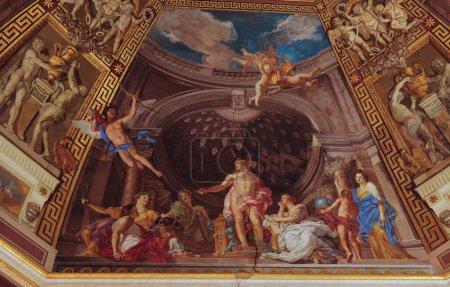 Photo for Paintings On The Ceiling Of The Vatican Museum In Rome Italy - Royalty Free Image