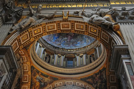 Photo for Interior View To A Dome Of The St. Peter's Cathedral In Rome Italy - Royalty Free Image