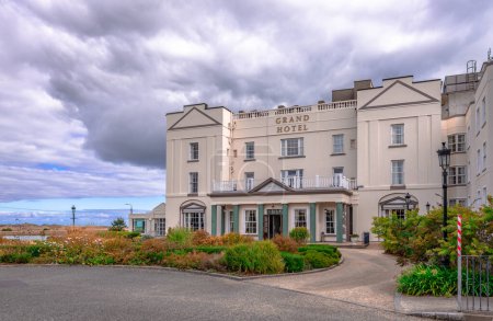 Photo for Malahide, Ireland - September 15 2022: The facade of the Grand Hotel Malahide, an iconic luxurious seaside hotel. - Royalty Free Image