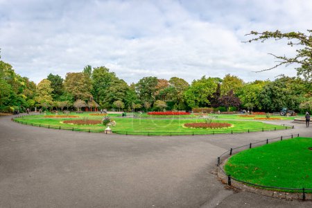 Photo for Dublin, Ireland - September 16 2022: View of St Stephen's Green, a public park located in the centre of the city. - Royalty Free Image