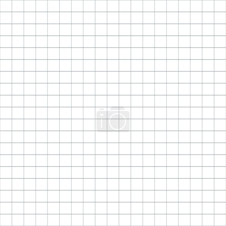 Nahtloses quadratisches Notizbuch-Muster. Graue Gitterstruktur. Schulheft für Mathematik. Gitterpapierblatt. Vektorabbildung auf weißem Hintergrund.