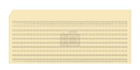Illustration for Empty IBM punch card for electronic calculated data processing machines. Retro punchcard for input and storage in automated technology information processing systems. Vector illustration isolated. - Royalty Free Image