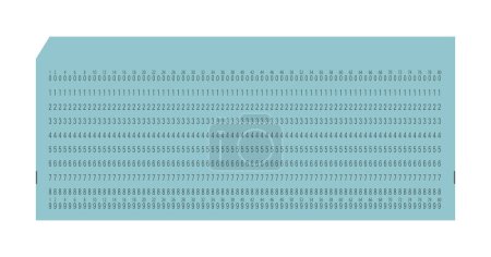 Illustration for Blank punch card for electronic calculated data processing machines. Retro punchcard for input and storage in automated technology information processing systems. Vector illustration isolated. - Royalty Free Image