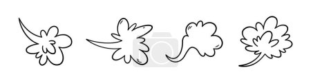 Illustration for Comic fart cloud. Bad stink balloon. Explosion, angry breath. Cloud of smoke gas in comic style. Funny flatulence symbol. Set of vector illustration isolated on white background. - Royalty Free Image