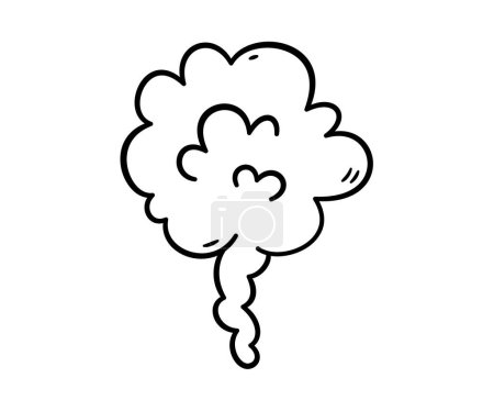 Illustration for Comic fart cloud. Bad stink balloon. Explosion, angry breath. Cloud of smoke gas in comic style. Funny flatulence symbol. Vector illustration isolated on white background. - Royalty Free Image