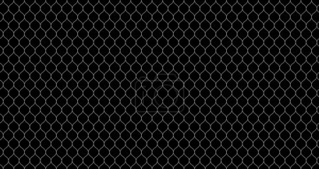 Illustration for Fishing net seamless pattern. Soccer and football gates mesh. Fishnet texture. Basketball hoop and hockey net pattern. Sportswear texture. Chain link fence. Vector illustration on black background. - Royalty Free Image