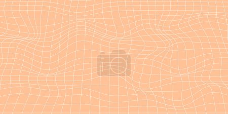 Illustration for Color of the year, Peach Fuzz swatch wireframe background 3d effect - Royalty Free Image