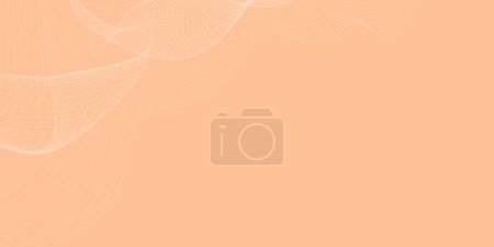 Illustration for Color of the year, Peach Fuzz waveform banner background - Royalty Free Image