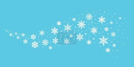 Ilustración de Azul invierno remolino vector fondo con copos de nieve, dibujado a mano copo de nieve clip de diseño de arte - Imagen libre de derechos