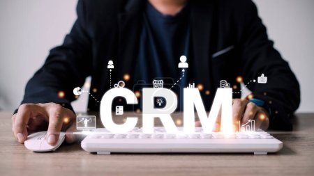 Téléchargez les photos : CRM Customer relation Management Business Internet Techology Concept. - en image libre de droit