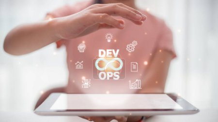 Photo for DevOps concept, software development and IT operations, agile programming - Royalty Free Image