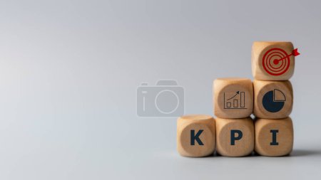 Photo for Business goals, performance results, and indicators. For business planning and measuring success, target achievement. KPI, Key Performance Indicator. - Royalty Free Image