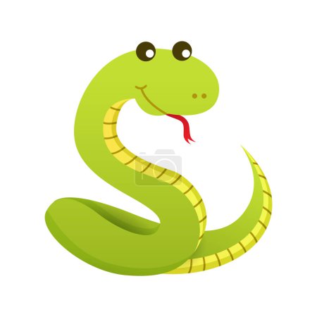 Illustration for Snake . Cute isolated cartoon vector . - Royalty Free Image