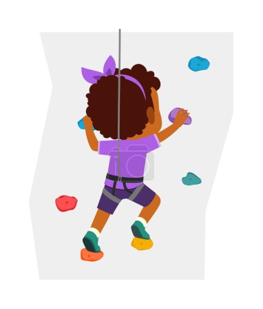Ilustración de Niño pequeño hacer deporte extremo llamado escalada en la pared - Imagen libre de derechos