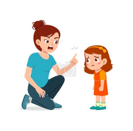 Illustration for Mother angry to kid because of bad attitude - Royalty Free Image
