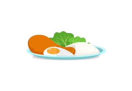Ilustración de Vector de comida de desayuno fresca y caliente hecha a mano - Imagen libre de derechos