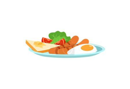 Ilustración de Vector de comida de desayuno fresca y caliente hecha a mano - Imagen libre de derechos