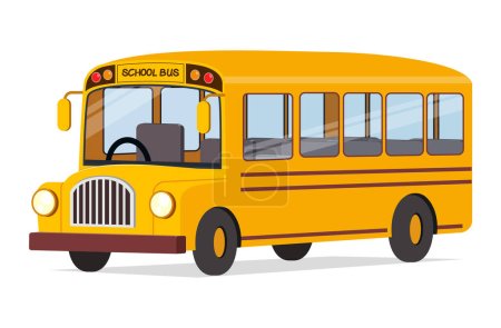 Téléchargez les illustrations : Autobus scolaire jaune de bonne qualité et en bon état - en licence libre de droit