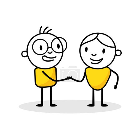 Illustration for Handshake of business partners with successful deal. Business deal or partnership, job offer agreement concept. Vector stock illustration - Royalty Free Image