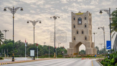 Photo for Salalah, Sultanate of Oman - November 20, 2023: Clock Tower (Burj An Nahdah) - A Landmark of Salalah - Royalty Free Image