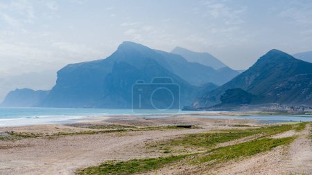 Photo for View Al Mughsayl Beach (also written as Al Mughsail Beach) the most famous tourist attraction in salalah, Oman. - Royalty Free Image