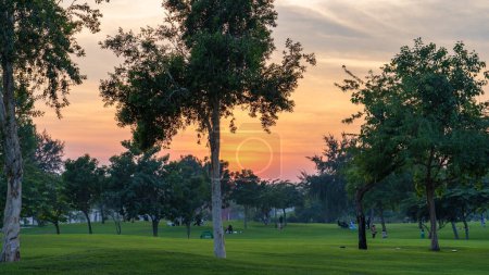 Photo for Doha,qatar- Decembner 12,2023 ; beautiful katara west hill park during sunset - Royalty Free Image