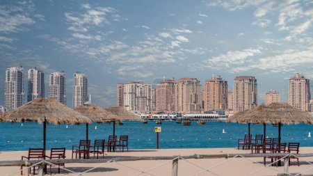 Doha, Qatar- February 20,2024: Katara family beach in Doha