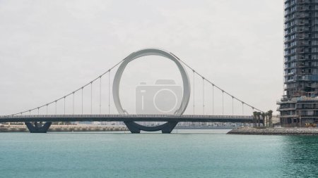 Doha,qatar- December 20,2023 : Qetaifan Island suspension bridge