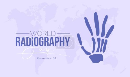 Téléchargez les illustrations : Conception d'illustrations vectorielles de la Journée mondiale de la radiographie observée le 8 novembre - en licence libre de droit