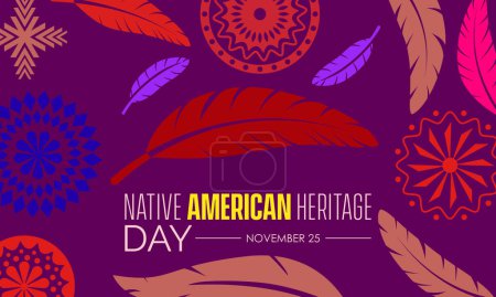 Téléchargez les illustrations : Illustration vectorielle concept de la Journée du patrimoine amérindien observée le 25 novembre - en licence libre de droit