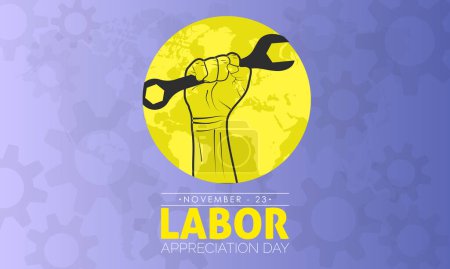 Téléchargez les illustrations : Illustration vectorielle concept de la Journée de l'appréciation du travail observée le 23 Novembre - en licence libre de droit