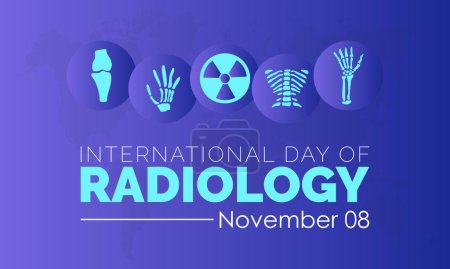 Téléchargez les illustrations : Conception d'illustration vectorielle de la Journée internationale de radiologie observée le 8 novembre - en licence libre de droit
