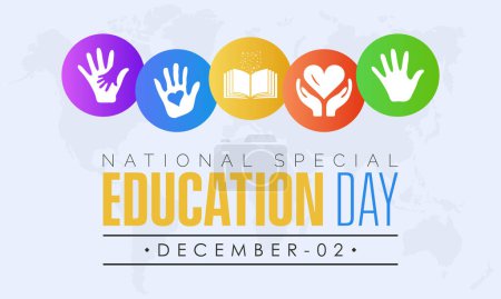 Concepto de diseño de ilustración vectorial del Día Nacional de la Educación Especial celebrado el 2 de diciembre