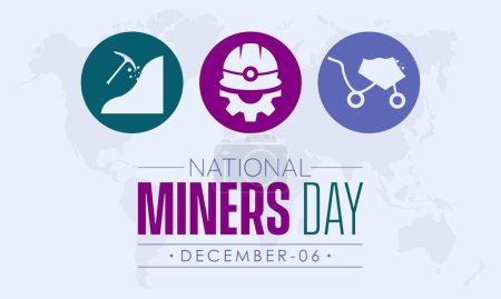 Illustration for Vector illustration design concept of National Miners Day observed on December 6 - Royalty Free Image