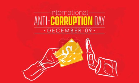 Téléchargez les illustrations : Illustration vectorielle concept de la Journée internationale de lutte contre la corruption observée le 9 décembre - en licence libre de droit