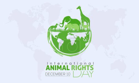 Téléchargez les illustrations : Illustration vectorielle concept de la Journée internationale des droits des animaux observée le 10 décembre - en licence libre de droit