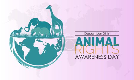 Illustration for Vector illustration design concept of International Animal Rights Day observed on December 10 - Royalty Free Image