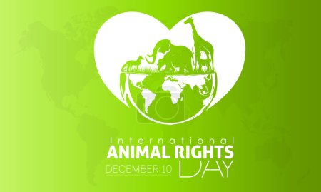 Illustration for Vector illustration design concept of International Animal Rights Day observed on December 10 - Royalty Free Image