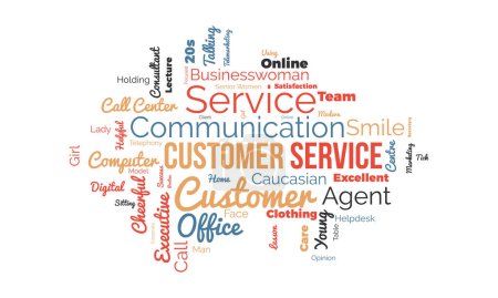 Illustration for Customer Service world cloud background. Careers awareness Vector illustration design concept. - Royalty Free Image