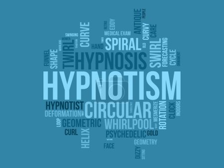 Illustration for Hypnotism world cloud background. Mental Health awareness Vector illustration design concept. - Royalty Free Image