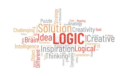 Illustration for Logic world cloud background. Educational awareness Vector illustration design concept. - Royalty Free Image