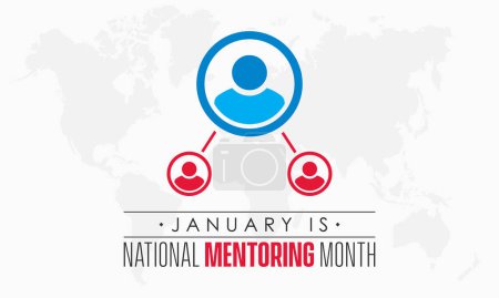 Vector Illustration Design-Konzept des Nationalen Mentoring-Monats, das an jedem Januar beobachtet wird