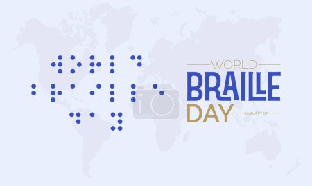 Ilustración de Concepto de diseño de ilustración vectorial del Día Mundial del Braille celebrado el 4 de enero - Imagen libre de derechos