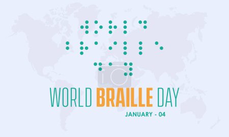 Ilustración de Concepto de diseño de ilustración vectorial del Día Mundial del Braille celebrado el 4 de enero - Imagen libre de derechos