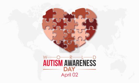 Illustration for Internationally recognized Annual awareness concept of World Autism Awareness Day. Health concept of April 02 - Royalty Free Image